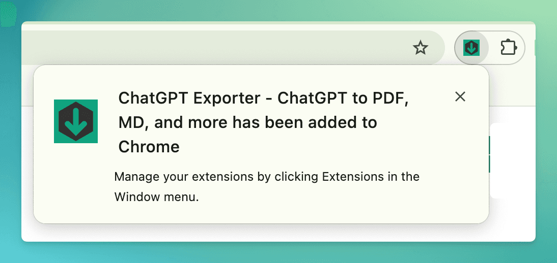 Extension Icon in Toolbar